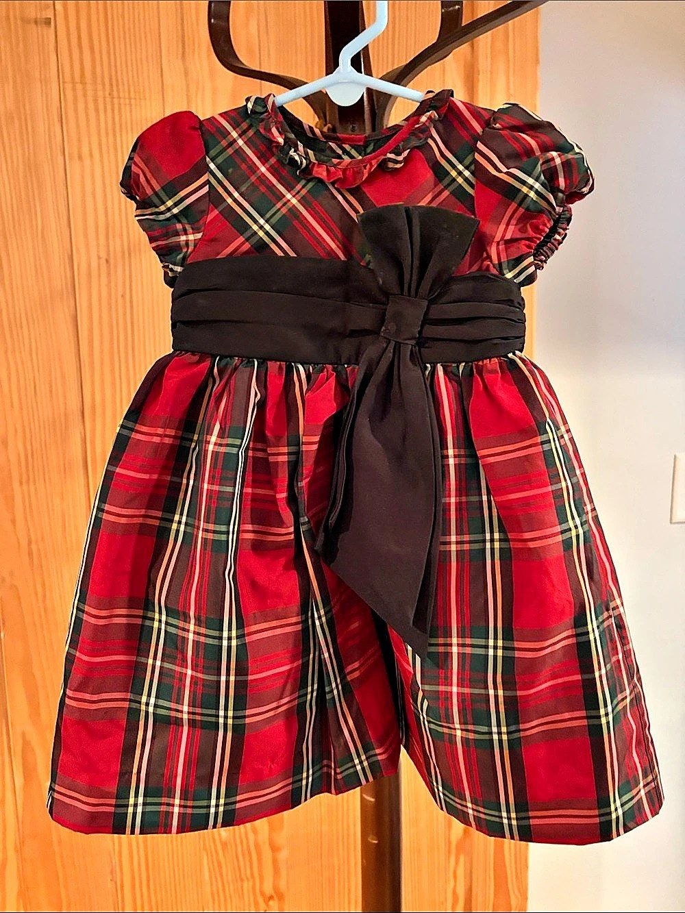 Ralph Lauren Plaid Taffeta Holiday Dress Red & Black Baby 12M